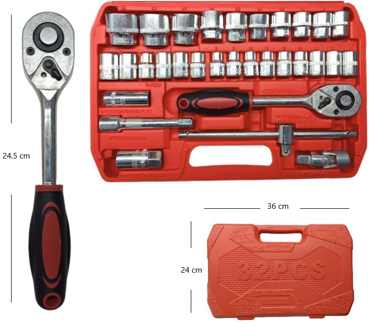 SET GRANDE DE LLAVE TUBO 32PCS
